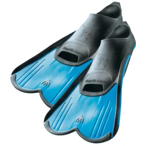 Used Cressi Light Short Blade Kids Fins, Blue, Size: 33/34