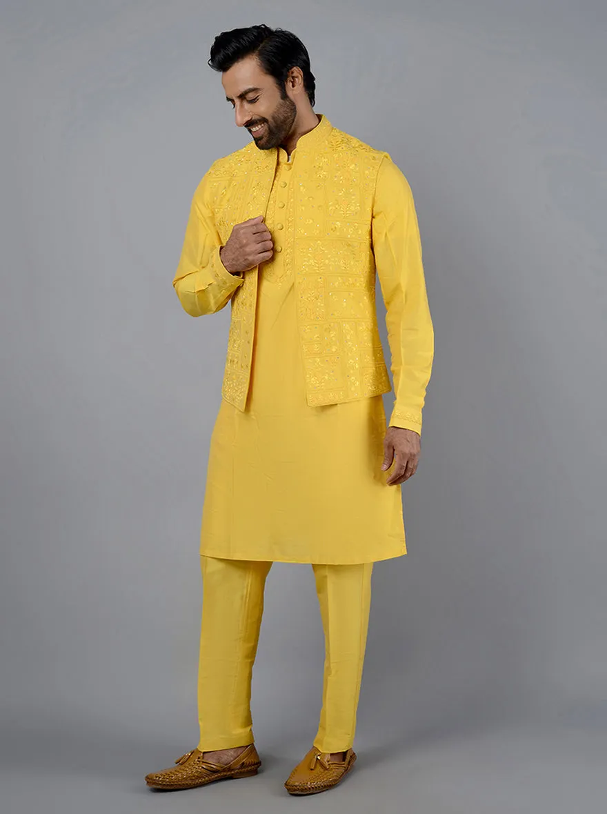 Yellow Kurta Set With Koti | TULA