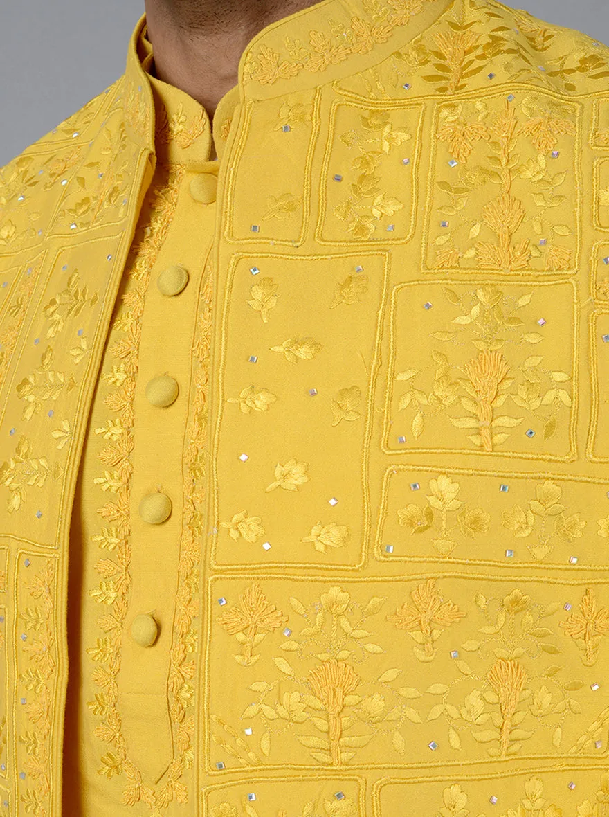 Yellow Kurta Set With Koti | TULA