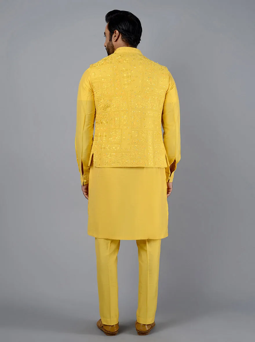Yellow Kurta Set With Koti | TULA